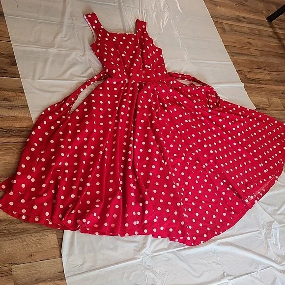 Leslie Lucks Red Polka Dot Dress - Picture 4 of 12
